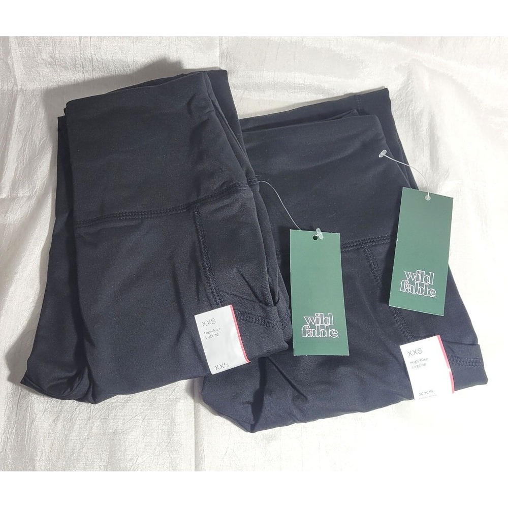 2‎ Pairs Wild Fable Women's High Rise Leggings - Black - Size XXS (00) - #X2LW1G